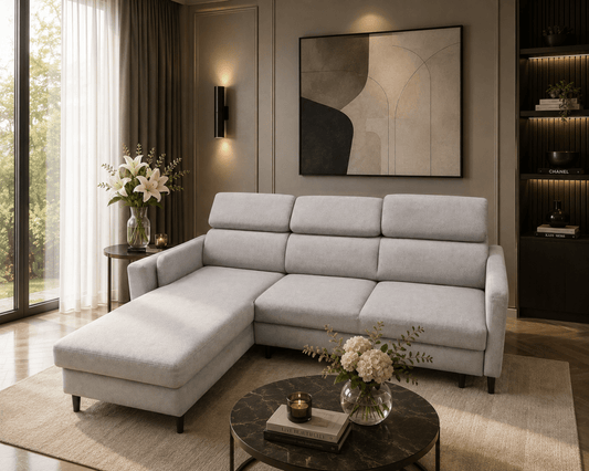 GRAY Corner Sofa Bed, with storage - Comfort Furniture