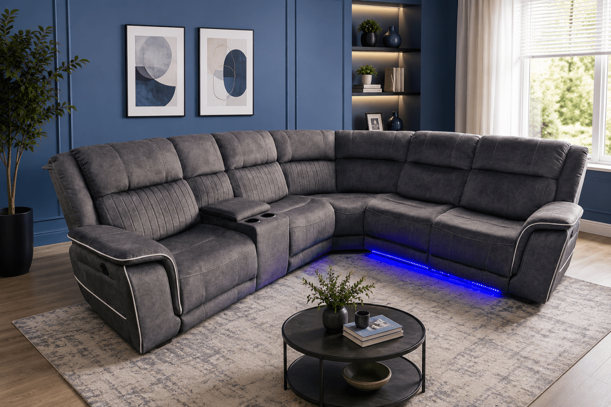 Hannah Electric Recliner Corner Sofa – Power Recliner L-Shape | Comfort Furniture