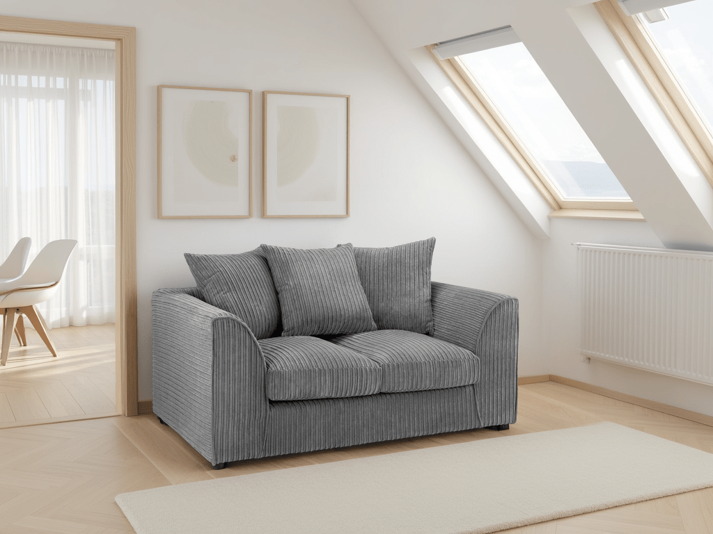 Harley Jumbo Sofa Grey 2 Seater - Comfort Furniture