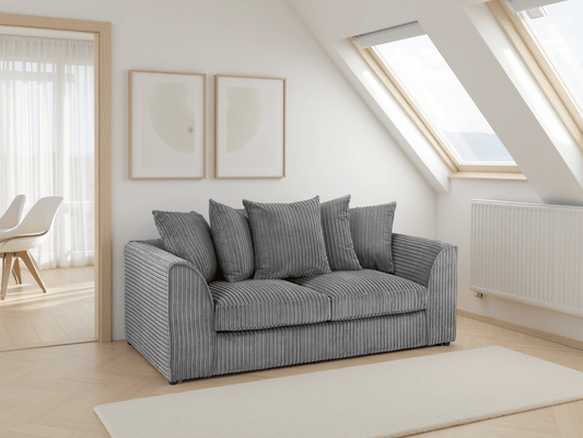 Harley Jumbo Sofa Grey 3 Seater - Comfort Furniture