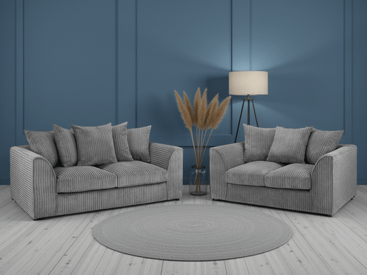 Harley Jumbo Sofa Grey 3+2 Set - Comfort Furniture