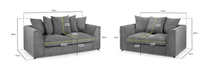 Harley Jumbo Sofa Grey 3+2 Set - Comfort Furniture