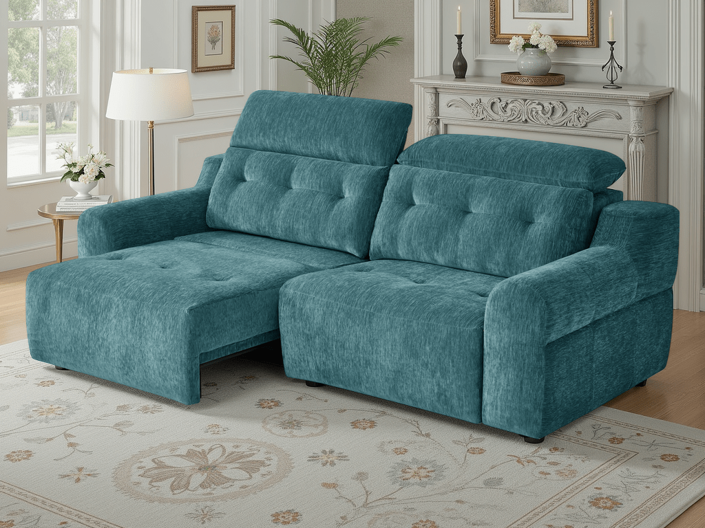 Harrison Electric Sofa Teal - Comfort Furniture