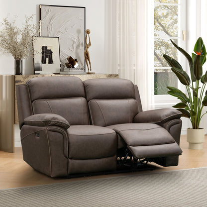 Helford 2 Seater Power Recliner Sofa – Brown Fabric - Comfort Furniture