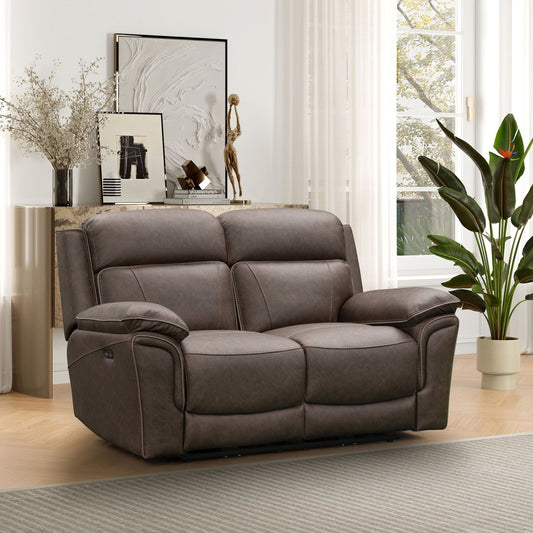 Helford 2 Seater Power Recliner Sofa – Brown Fabric - Comfort Furniture