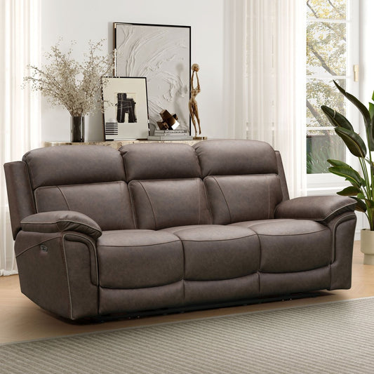 Helford 3 Seater Power Recliner Sofa – Brown Fabric - Comfort Furniture