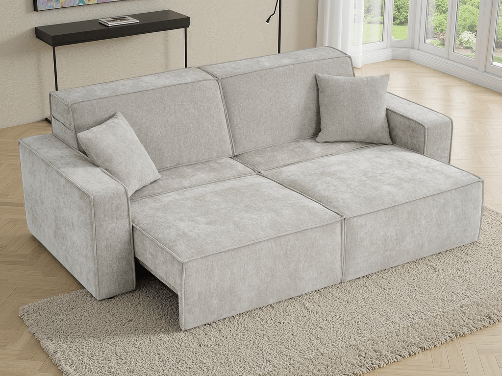 Houston Electric Sofabed Beige 3 Seater - Comfort Furniture