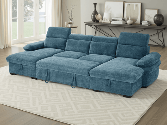 Hudson Sofabed Blue U Shape Corner - Comfort Furniture