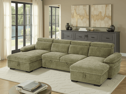 Hudson Sofabed Green U Shape Corner - Comfort Furniture