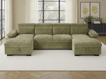 Hudson Sofabed Green U Shape Corner - Comfort Furniture