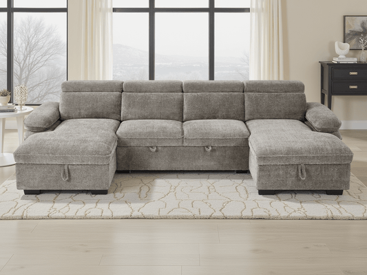 Hudson Sofabed Grey U Shape Corner - Comfort Furniture