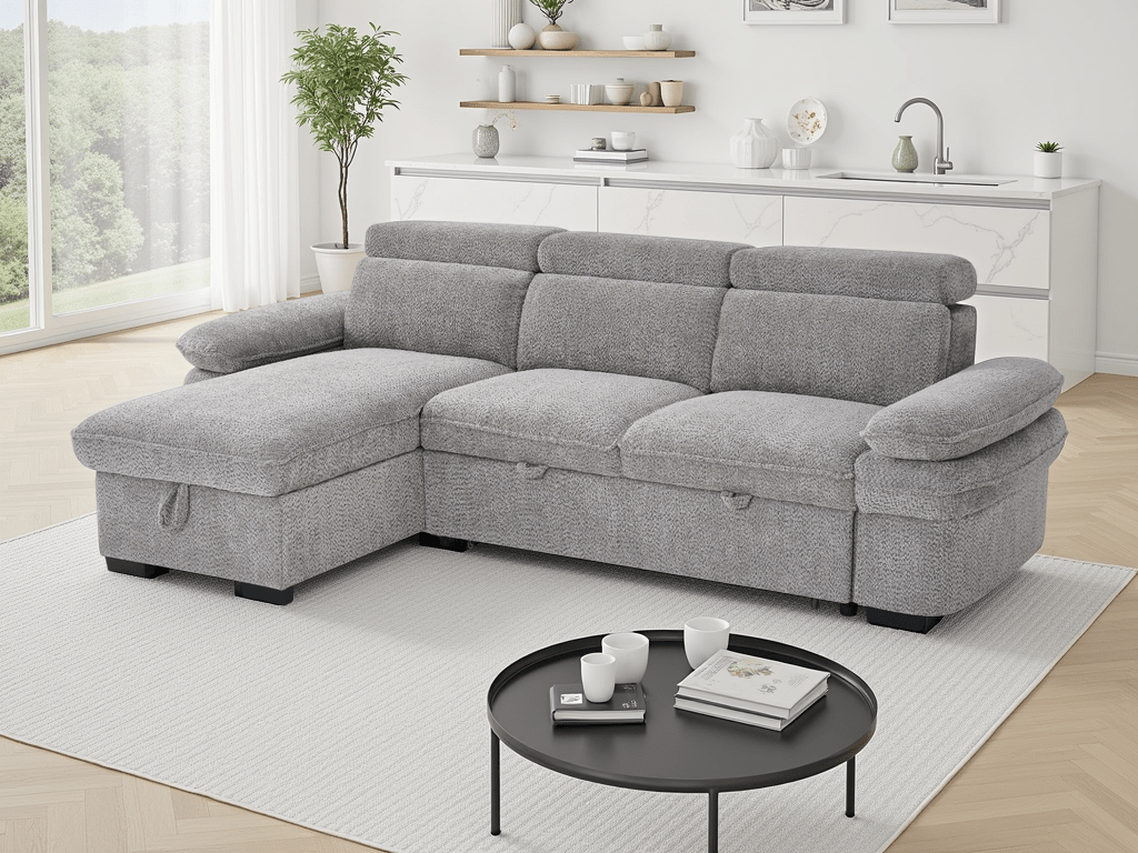 Hudson Sofabed Grey Universal Corner - Comfort Furniture