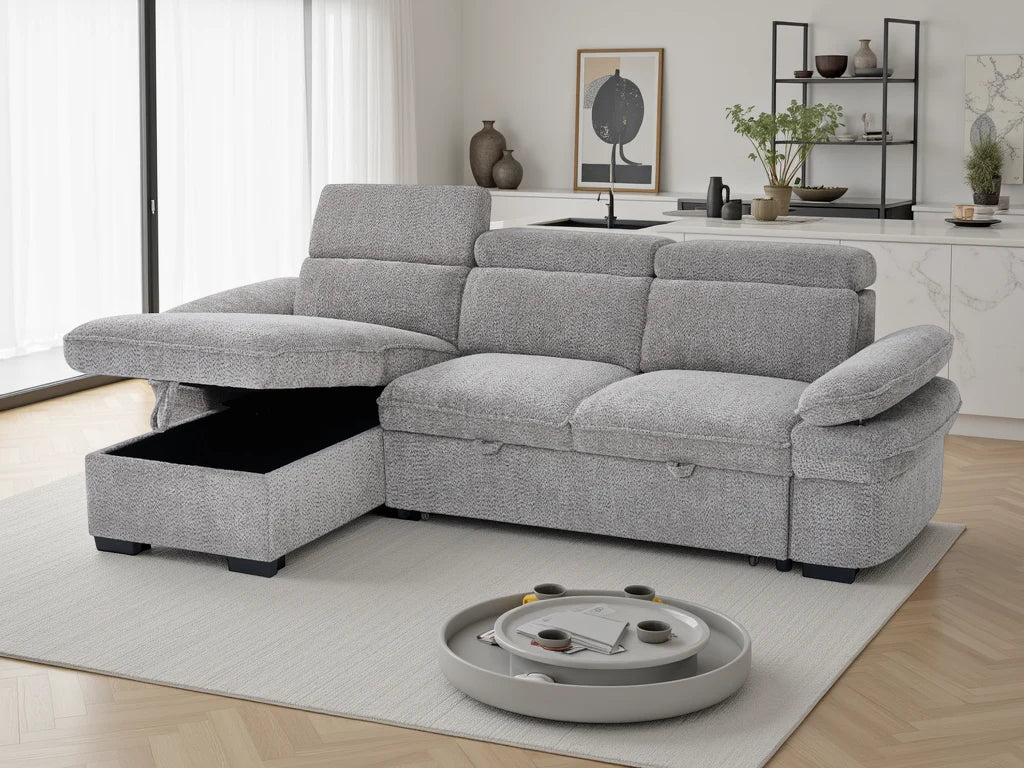 Hudson Universal Corner Sofa Bed with Storage - Comfort Furniture