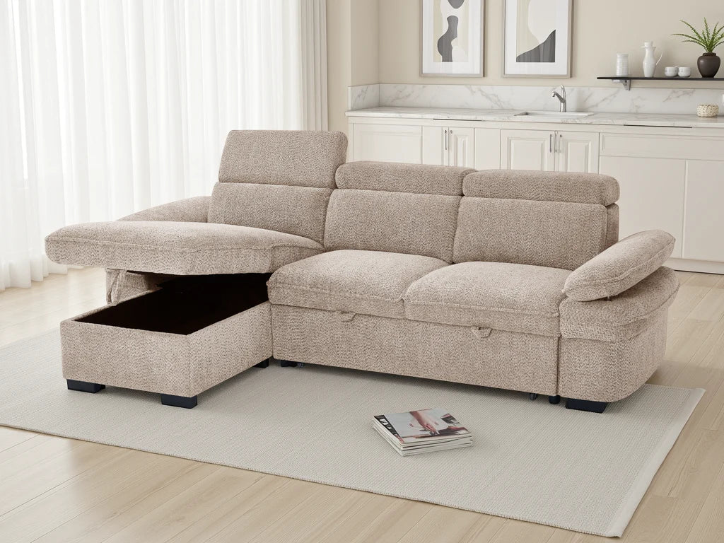 Hudson Universal Corner Sofa Bed with Storage - Comfort Furniture
