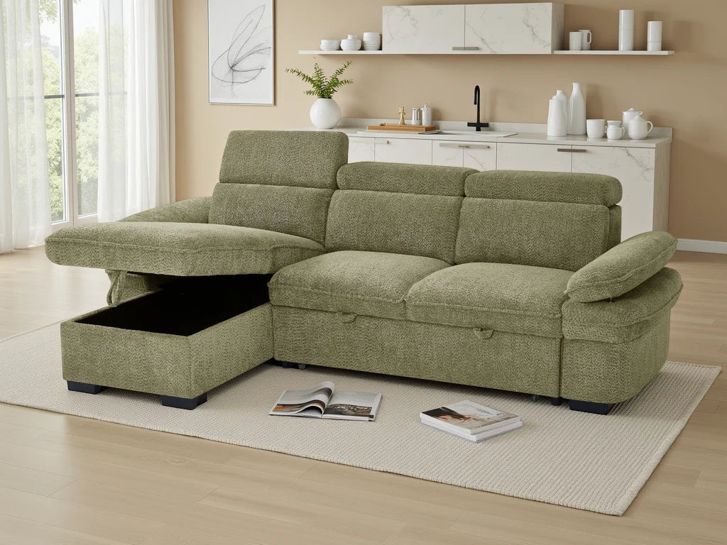 Hudson Universal Corner Sofa Bed with Storage - Comfort Furniture