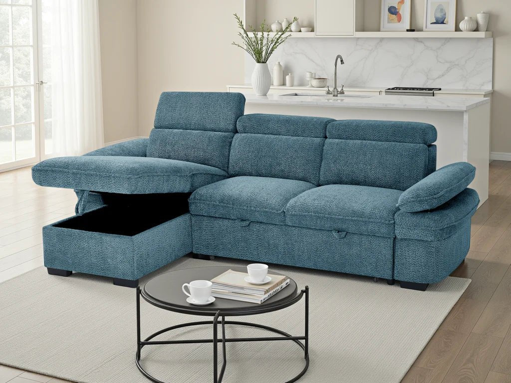 Hudson Universal Corner Sofa Bed with Storage - Comfort Furniture