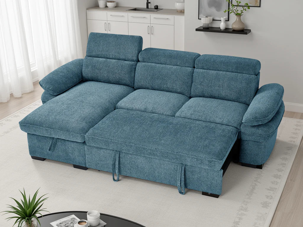 Hudson Universal Corner Sofa Bed with Storage - Comfort Furniture