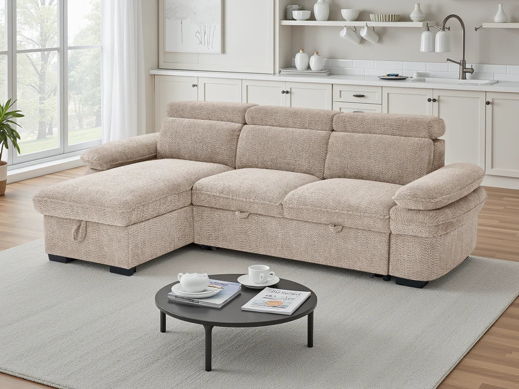 Hudson Universal Corner Sofa Bed with Storage - Comfort Furniture