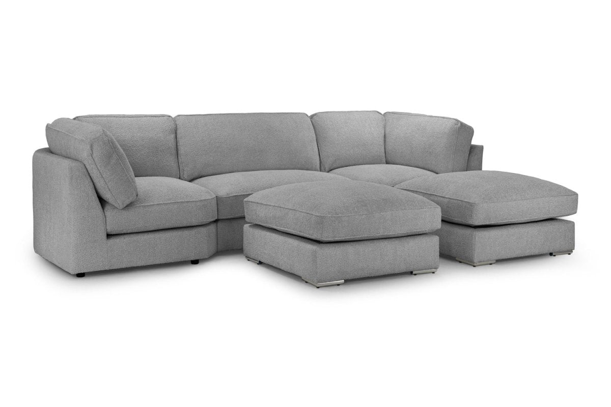 Inga Fullback Sofa Grey U Shape Corner - Comfort Furniture