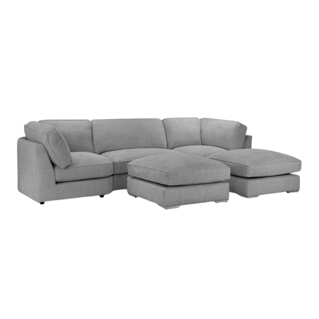 Inga U - Shape Grey Sofa (BLACK FRIDAY SALE!) - Comfort Furniture