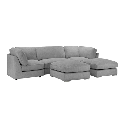 Inga U - Shape Grey Sofa (BLACK FRIDAY SALE!) - Comfort Furniture
