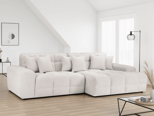 Jacob Sofa Beige Right Hand Corner – L-Shape Corner Sofa in Beige | Comfort Furniture