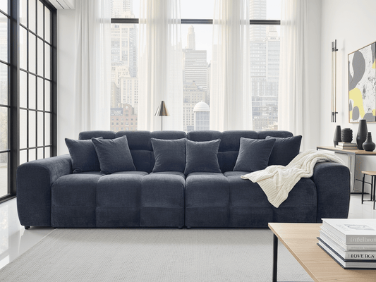 Jacob Sofa Black 4 Seater – Modular Fabric Sofa in Black | Comfort Furniture