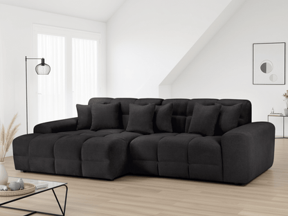 Jacob Sofa Black Left Hand Facing Corner - Comfort Furniture