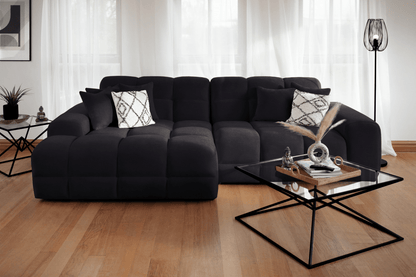 Jacob Sofa Black Left Hand Facing Corner - Comfort Furniture