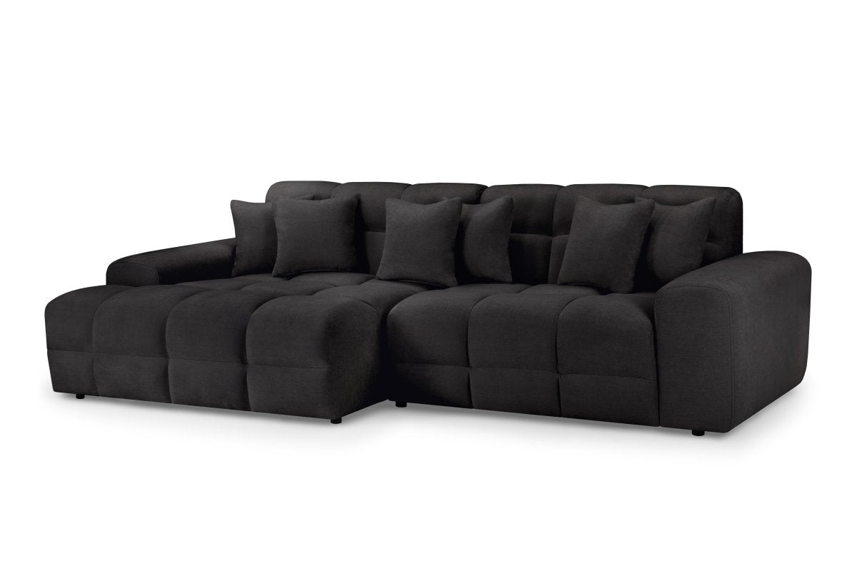 Jacob Sofa Black Left Hand Facing Corner - Comfort Furniture