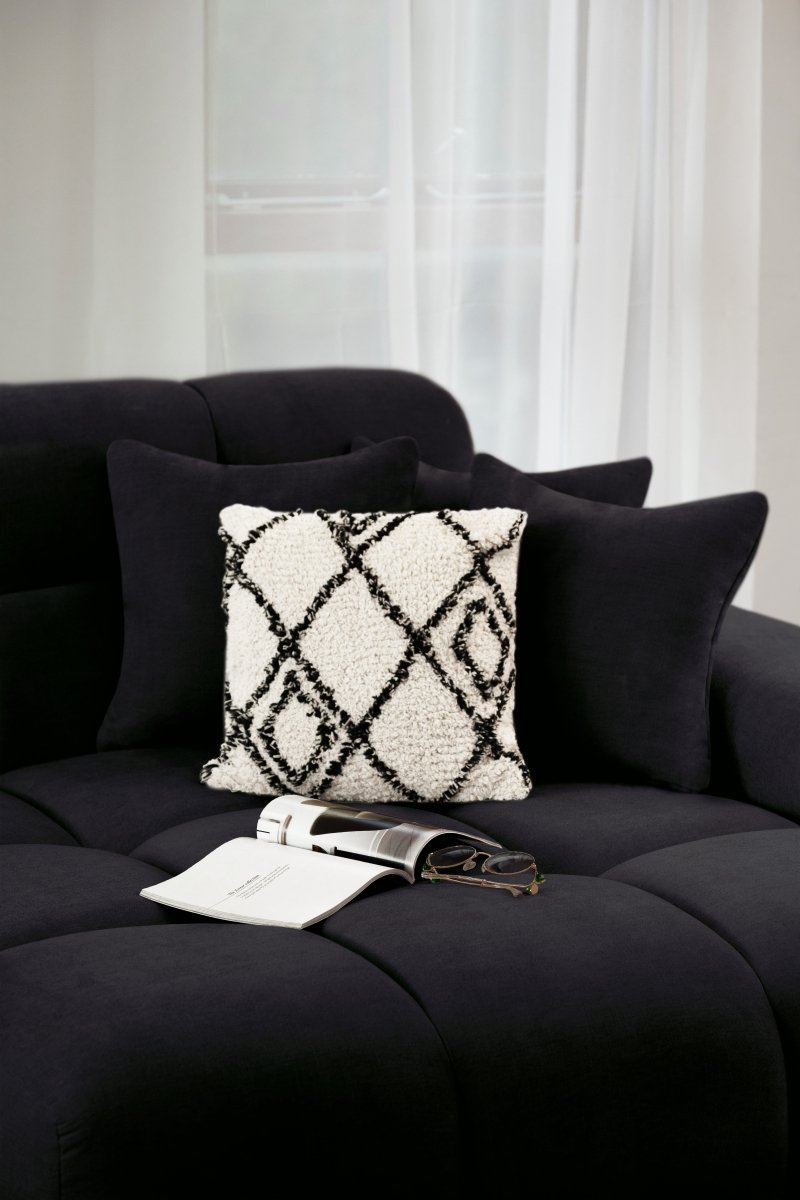Jacob Sofa Black Right Hand Facing Corner - Comfort Furniture
