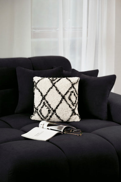 Jacob Sofa Black Right Hand Facing Corner - Comfort Furniture
