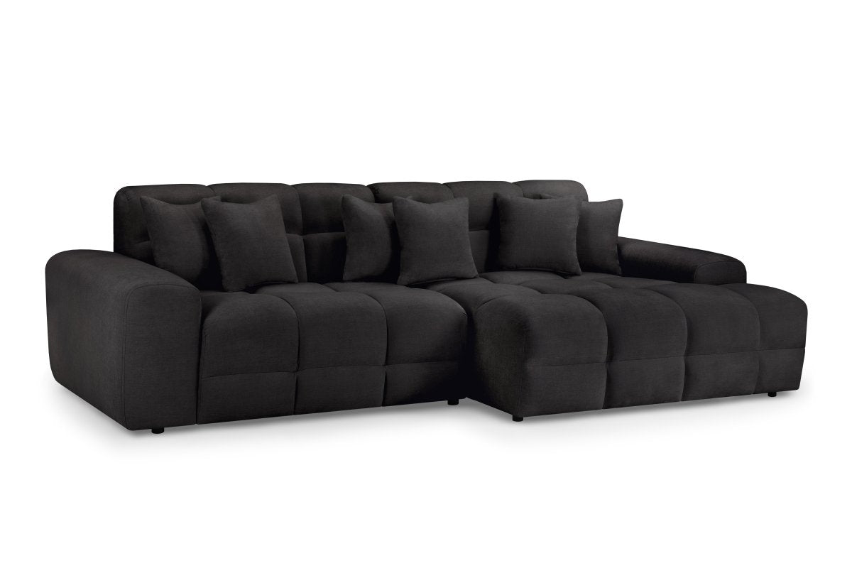 Jacob Sofa Black Right Hand Facing Corner - Comfort Furniture