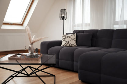 Jacob Sofa Black Right Hand Facing Corner - Comfort Furniture