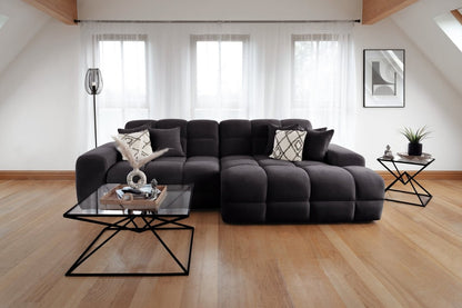 Jacob Sofa Black Right Hand Facing Corner - Comfort Furniture