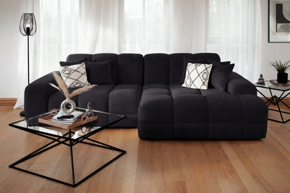 Jacob Sofa Black Right Hand Facing Corner - Comfort Furniture