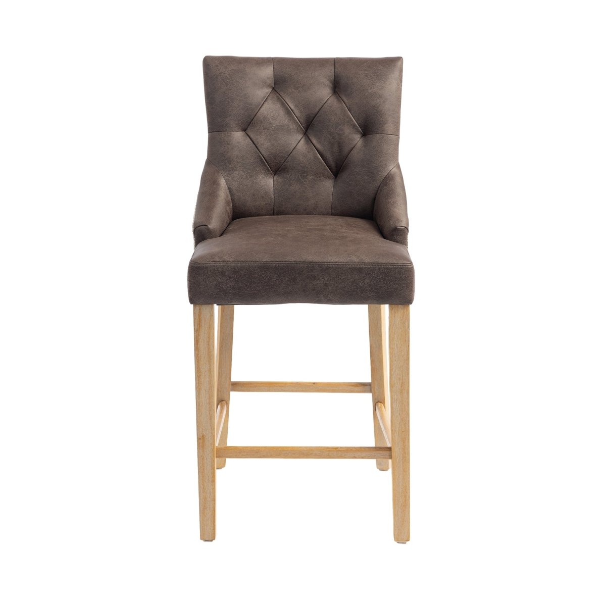Jenna Bar Stool – Nutmeg PU & Natural Chenille - Comfort Furniture