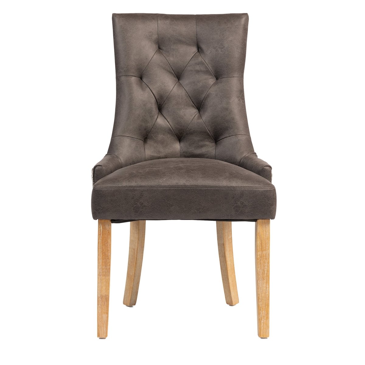 Jenna Dining Chair – Nutmeg PU & Natural Chenille - Comfort Furniture