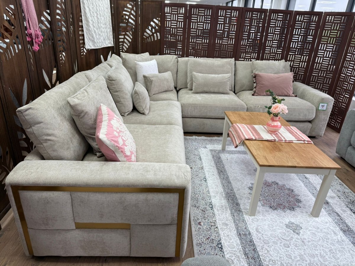 Jupiter Sofa Beige Large Corner - Comfort Furniture
