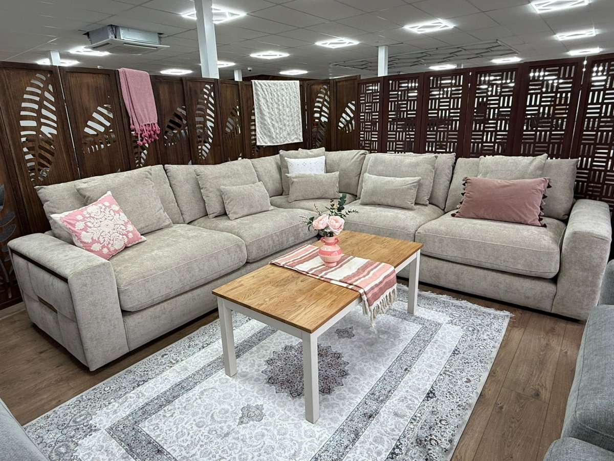 Jupiter Sofa Beige Large Corner - Comfort Furniture