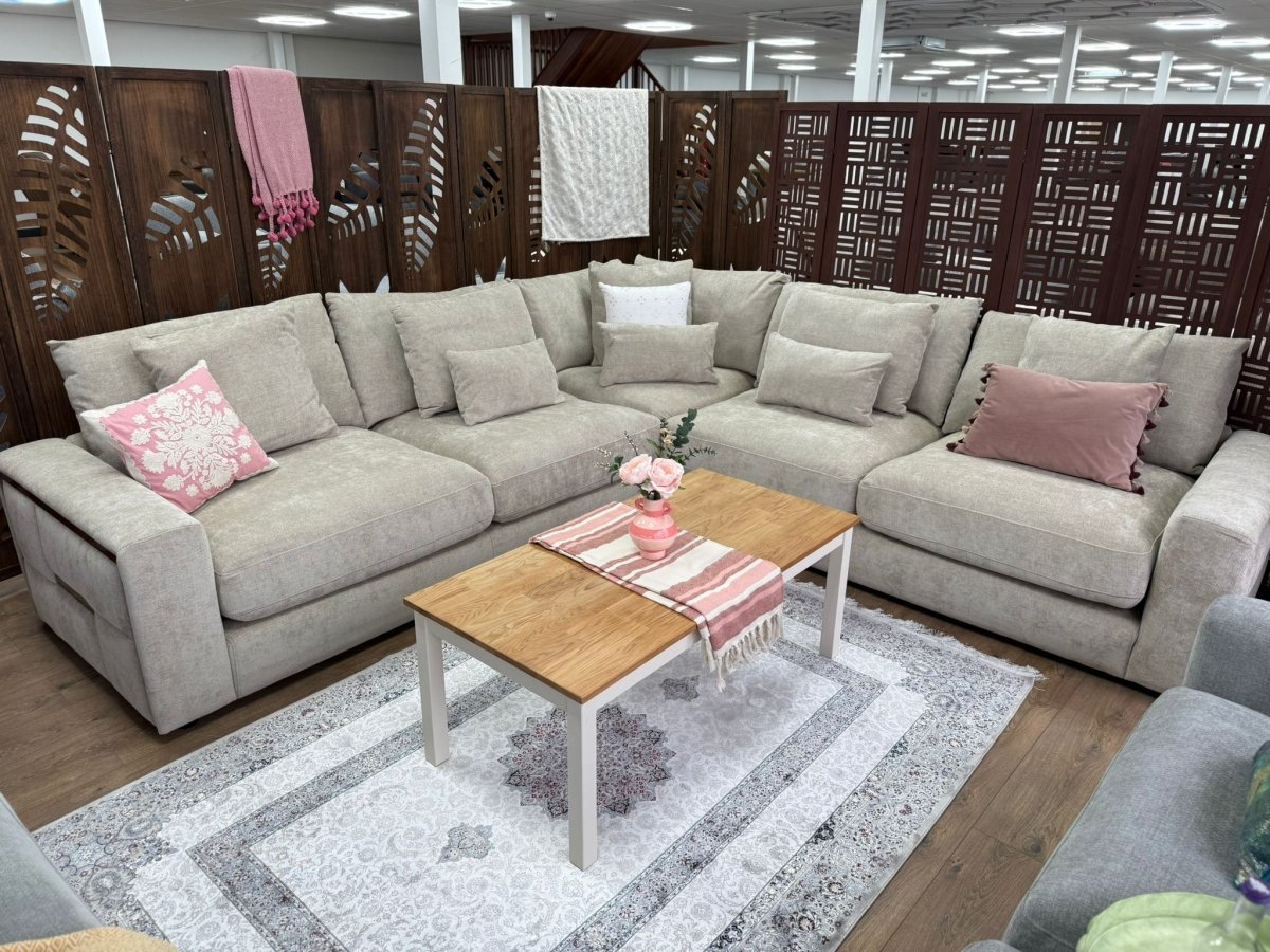 Jupiter Sofa Beige Large Corner - Comfort Furniture