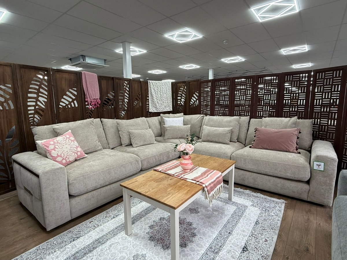 Jupiter Sofa Beige Large Corner - Comfort Furniture