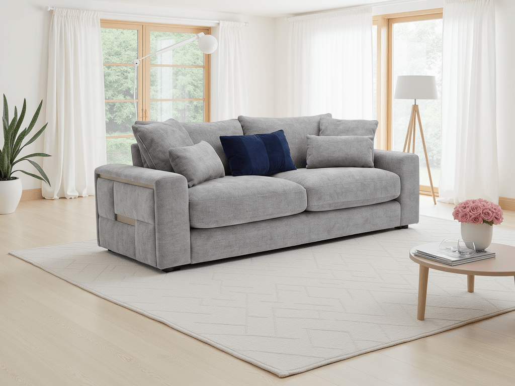 Jupiter Sofa Grey 3 Seater - Comfort Furniture