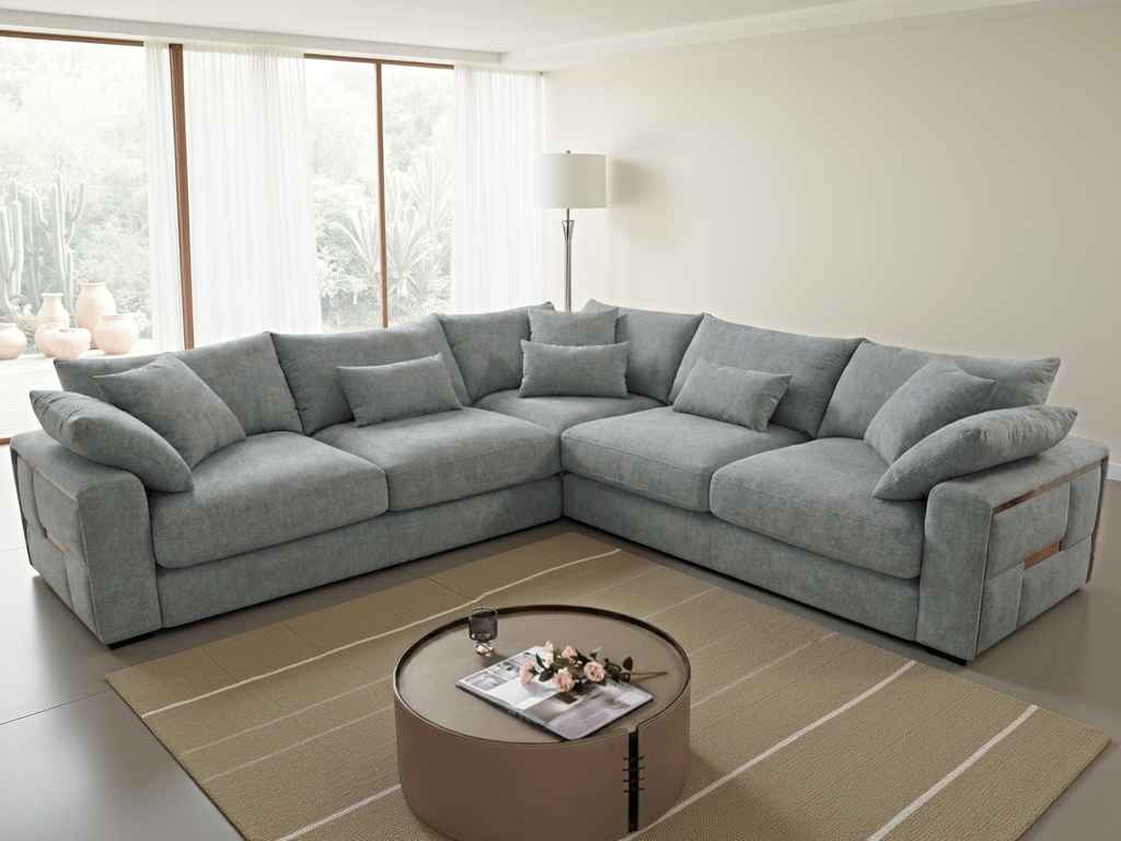Jupiter Sofa Grey Large Corner - Comfort Furniture