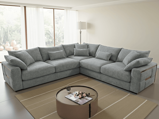 Jupiter Sofa Grey Large Corner – Large L-Shape Grey Corner Sofa | Comfort Furniture