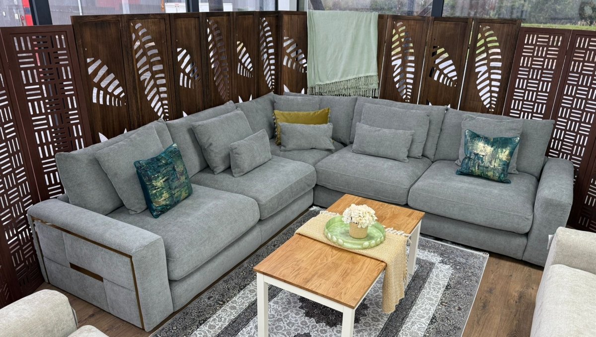 Jupiter Sofa Grey Large Corner - Comfort Furniture