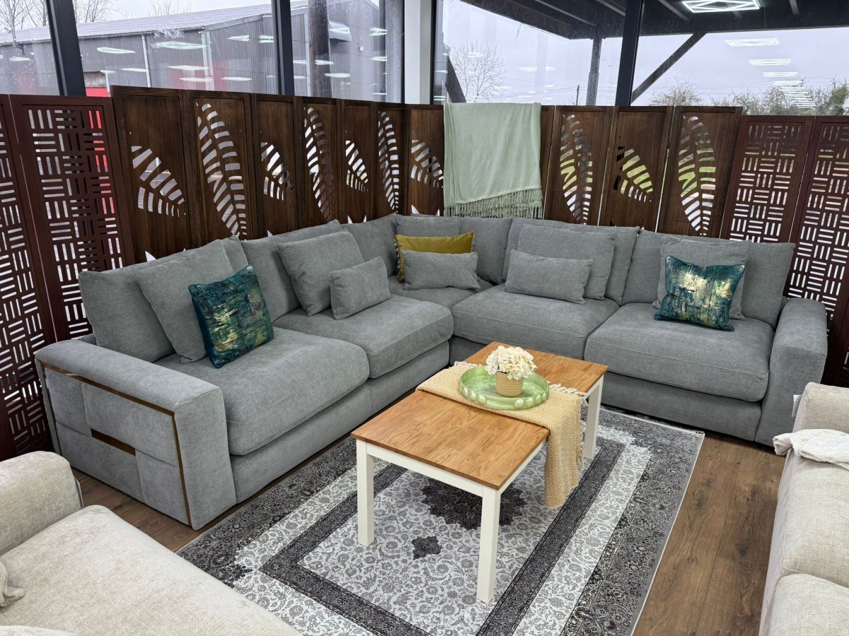 Jupiter Sofa Grey Large Corner - Comfort Furniture