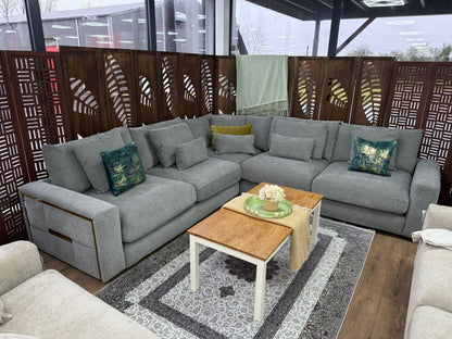 Jupiter Sofa Grey Large Corner - Comfort Furniture