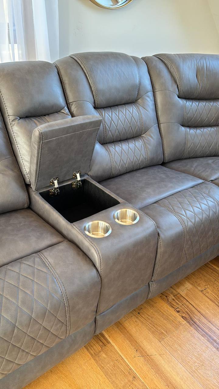 Lancaster Leather Corner Sofa Electric Recliner - Comfort Furniture