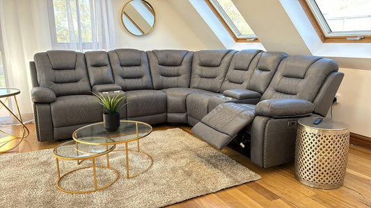 Lancaster Leather Corner Sofa Electric Recliner - Comfort Furniture